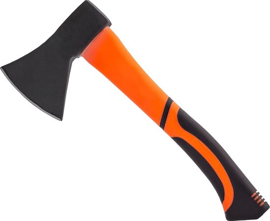 Bijl bijl 600 g met glasvezelstaal en lemmet van koolstofstaal - universeel bijl met ondergrondse greep - handbijl voor tuin en bos - kloofbijl met glasvezelstaal van Merkloos	