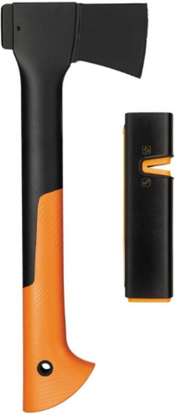 Bijl set, universele bijl: inclusief mes- en transportbescherming, lengte: 35,5 cm, anti-aanbaklaag, X7-XS, 640 g; bijl en messenslijper: keramische slijpkop, Xsharp, 1020183