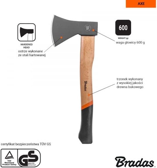 Bijl Universal Wood 600g Tuinbijl Waldaxt KT-TEX1060 5129 van Kreator