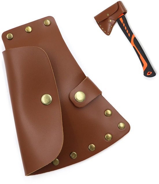Bijlhoes, beschermhoes, leren bijlschede, ter bescherming van scherpe bijl, schede bijl, beschermhoes voor 11,5 cm bijlrand, voor outdoor, kamperen, wandelen, jacht (B) van Merkloos	