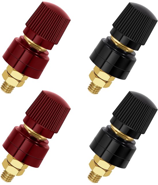 Binding Post M6 terminal van binding van messing 555 type 100A binding post connector voor het aansluiten van elektrische apparaten 4 stuks van KINDXEU.