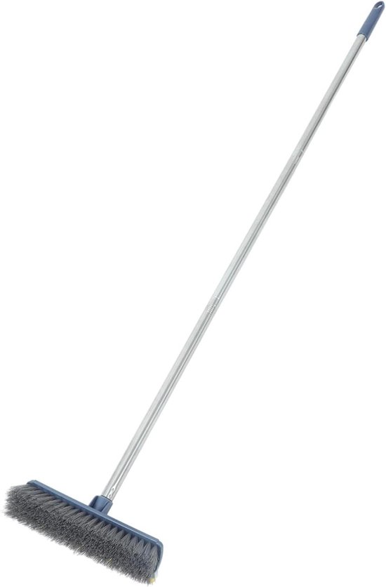 Binnenbezem Schrobborstel - Huisbezem Veegbezem - Voegen Reinigen - Lange Handgreep - 92x23x4 cm - Donkerblauw