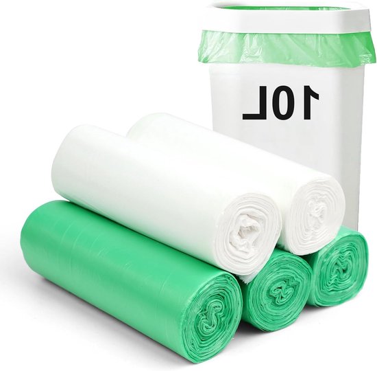 Biologisch afbreekbare afvalzakken - 100 stuks, recycleerbare en composteerbare zakken voor huishouden, tuin en kantoor