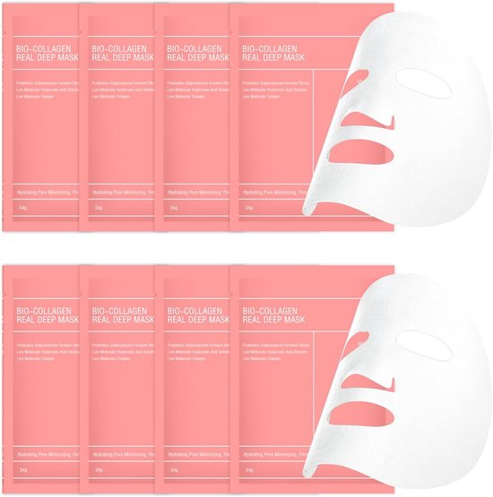 Biologisch collageenmasker - 8 stuks - hydraterend overnight - anti-rimpel lifting gezichtsmasker van Golden Caviar Mask.