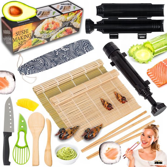 BK Serie - Sushi Set XL - Bazooka - Mes - Bamboo van Merkloos	