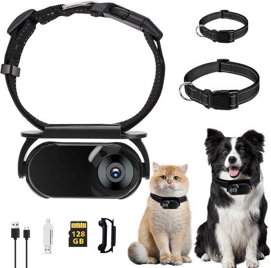 Black Cat Camera halsband met camera voor huisdieren, inclusief cameraklemmen voor honden en katten. van Merkloos	