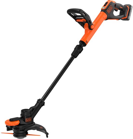 BLACK+DECKER 18V Grastrimmer Accu 2.0Ah 25cm Strimmer met 2 messen - BCSTR918D1-QW van Merkloos	
