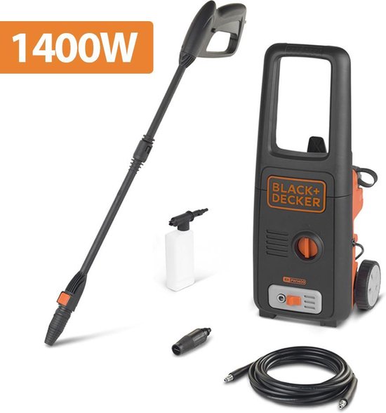 BLACK+DECKER BXPW1400E Hogedrukreiniger - Lichtgewicht - met 5 Accessoires - 110 Bar - 1400W
