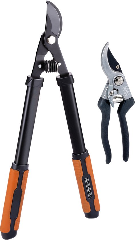 BLACK+DECKER Snoeigereedschap - 2 Stuks - Takkenschaar 53,3 CM - Snoeischaar 20,3 CM - Zwart/ Oranje van BLACK+DECKER