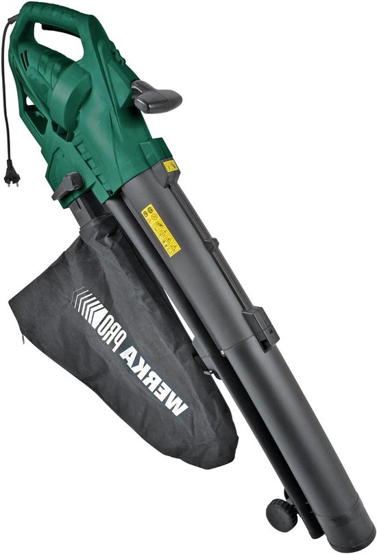 Bladblazer Stofzuiger Hakselaar - Tuin Mulcher Tuin Mulcher - Tuinonderhoud - 3-in-1 Functionaliteit - 35 liter opvangzak - Groen Zwart