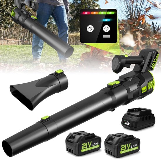 Bladblazers met Accu - Bladzuiger - Zwart met Groen van Merkloos	