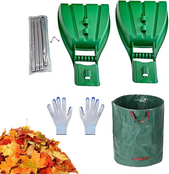 Bladeren Grijper - Tuinafval Schep - Tuin Opruimen - Telescopische Paal - 34x34 cm - Groen