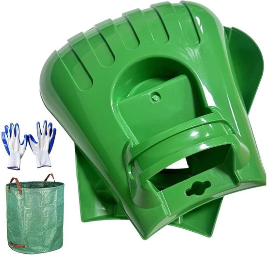 Bladgrijper Set - Bladverzamelaar Tuin - Tuin Opruimen - Rugvriendelijk Ontwerp - 272 Liter Zak - Groen