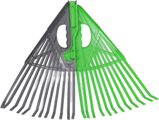 Bladhark 24 Tanden - Tuinhark Bladeren - Tuin Opruimen - Afneembaar Ontwerp - 40x40x5 cm - Groen