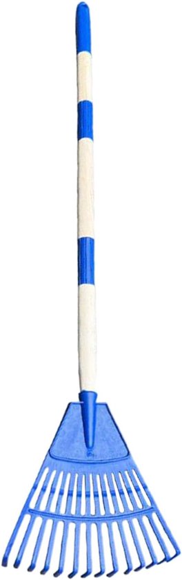 Bladhark Gazon - Tuinhark Bezem - Bladeren Verzamelen - Ergonomisch Handvat - 86 x 20 cm - Blauw