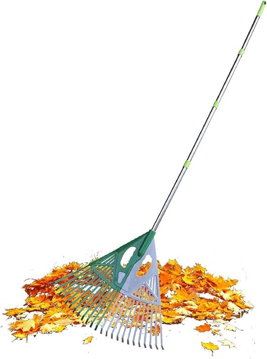 Bladhark Hark - Handmatige Bladhark - Hark - Tuinhark - Gazonhark - Waaier Hark - Tuingereedschap - Bladverzamelaar - Gazonveger - gazonhark voor het reinigen van planten, gazon en tuin