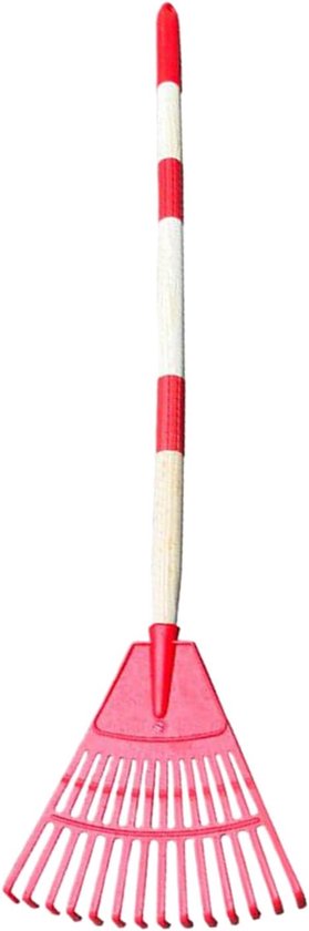 Bladhark Waaivormig - Gras Hark Terras - Tuinonderhoud Uitvoeren - 14-Tand Verbreding - 86x20cm - Rood