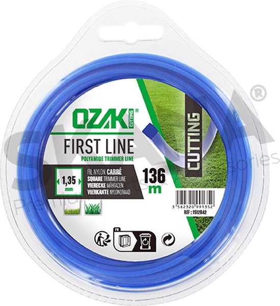 Blister vierkante nylondraad OZAKI - Lengte: 136 m, Ø: 1,35mm van Ozaki