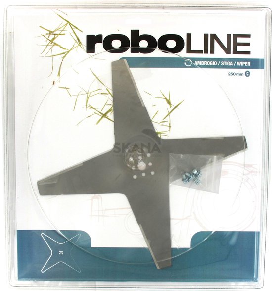 Blisterverpakking 4 platte tanden mes voor AMBROGIO, STIGA, WIPER robots modellen van Merkloos	