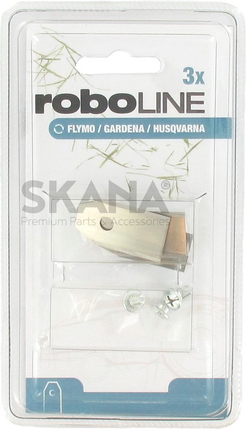 Blisterverpakking met 3 aanpasbare messen voor ELECTROLUX - HUSQVARNA en GARDENA, ELECTRO robots van Electrolux