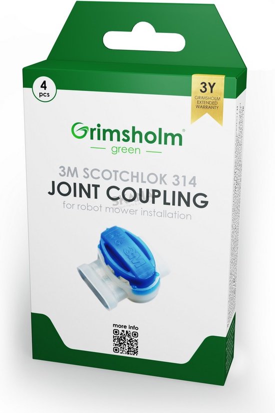 Blisterverpakking met 4 zelfstrippende kabelconnector 3M SCOTCHLOK TYPE 314 voor robotinstallatie van 3M