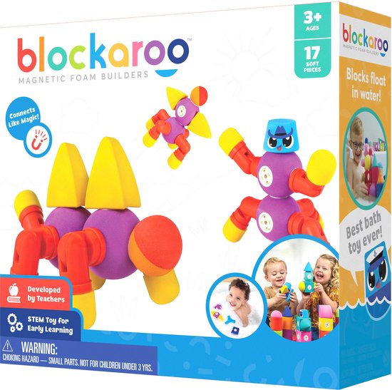 Blockaroo Critter box- zacht magnetisch speelgoed- magnetisch speelgoed-peuter speelgoed-speelgoed 3 jaar/4 jaar/5 jaar-speelgoed jongens en meisjes- badspeelgoed van Block