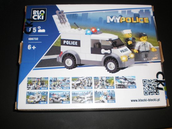 Blocki Bouwstenen Politie Busje plus 2 figuurtjes van Block