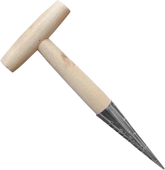 Bloembollen plantgereedschap - Tuin zaad planter - Planten in de tuin - Verchroomd stalen punt - 28 x 11 cm
