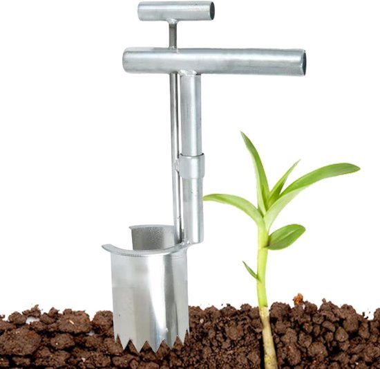 Bloembollenplanter - Tuinplanter - Planten Bodembedekkers - Roestvrij Staal - 35 x 25 x 13 cm - Zilverkleurig