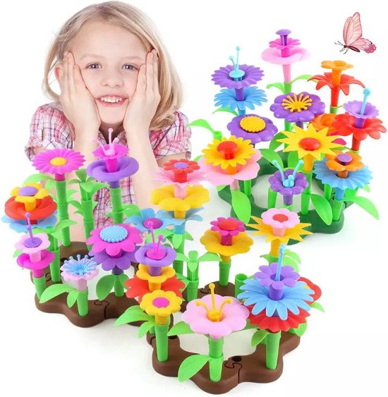 Bloemen Speelgoed fijne motoriek - 222-delig - Speelgoed Jongens & Meisjes - 5 Jaar - 7 jaar - Montessori speelgoed 3 jaar - Kinderspeelgoed - Educatief speelgoed 4 jaar - Motoriek speelgoed meisjes 6 jaar - Meisjes speelgoed 6 jaar educatief van Bloem