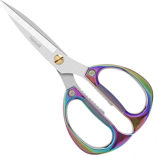 Bloemenschaar en snoeischaar, recht lemmet, rozenschaar, grasschaar, kruidenschaar en bonsai-schaar, premium versterkt roestvrij staal, oogstschaar voor fruit, bloemen en groenten (regenboog) van TuxWino