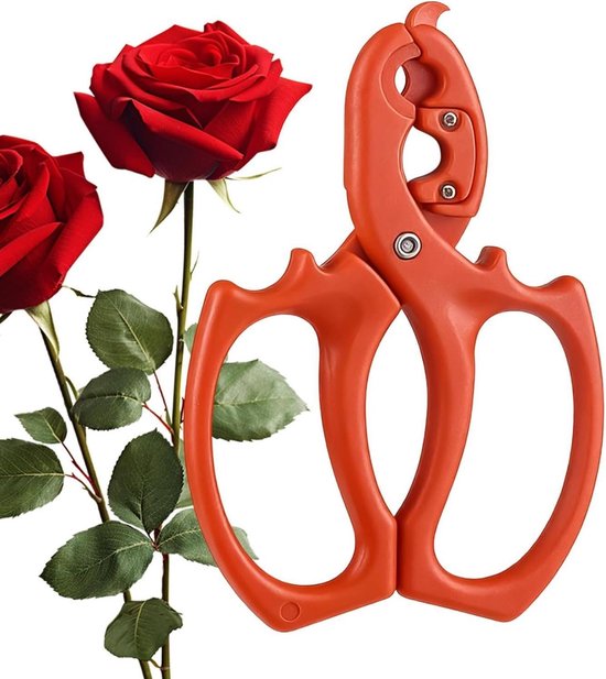 Bloemenschaar met Verwijderaar - Rozenstekel Tang - Bloemen Schikken - 2-in-1 Functie - 16.7 x 10.9 cm - Oranje