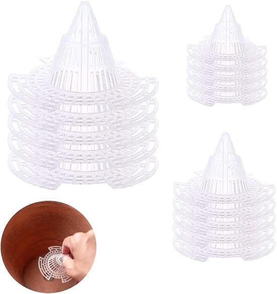 Bloempot Gaas Pads - 15 Stuks - 3 Maten - Drainageschermen - Bloempot Gaasafdekking - Voorkomt Bodem Lekkage - Bloempot Gaas Pakking - Bbloempotmat - Gaas Tuinmat - Drainage En Ventilatie - Kegel - Geschikt Voor Tuinplanten Potten - Transparant