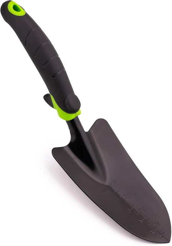 Bloempot van staal voor planten en verplanten - Plantentroffel met antislip handgreep - Tuinschep 8 cm werkbreedte
