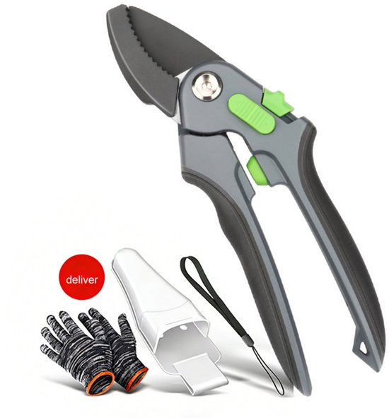 BLOSSOM Snoeischaar - Snoeischaren - Roestvrijstalen tuinschaar - 30 diameter tak - Voor fruitbomen, bloemen en thuisgebruik - zwart van Merkloos	