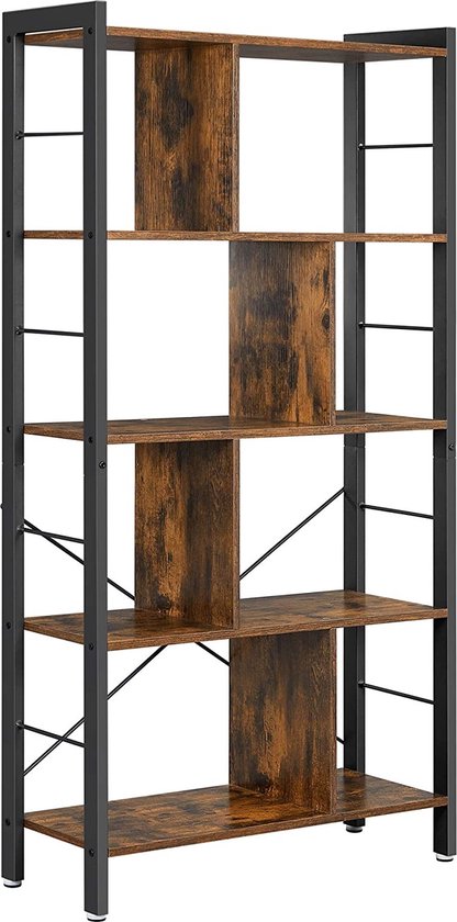 Bobbel Home - Boekenkast - 5 Planken - Hout - Bruin