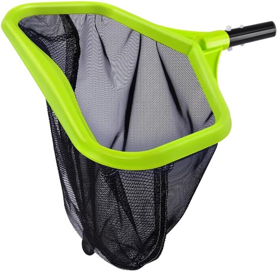 Bodemschepnet voor zwembad, met aluminium frame, zwembadreiniging, bodemschepnet, fijnmazig schepnet voor zwembad, vijver, groen (geen stang)