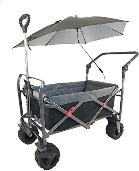 Bolderkar Met Duwstang - Zwart/ Grijs van Deuba