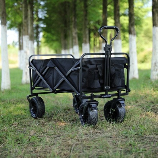 Bolderkar - Opvouwbare stationswagen Outdoor All Terrain Trolley - Picknickkar Opvouwbare Handkarretje Tuinkarretje - Kampwagen Draagbare Buitenwagen- 360° Voorwielrotatie van Merkloos	