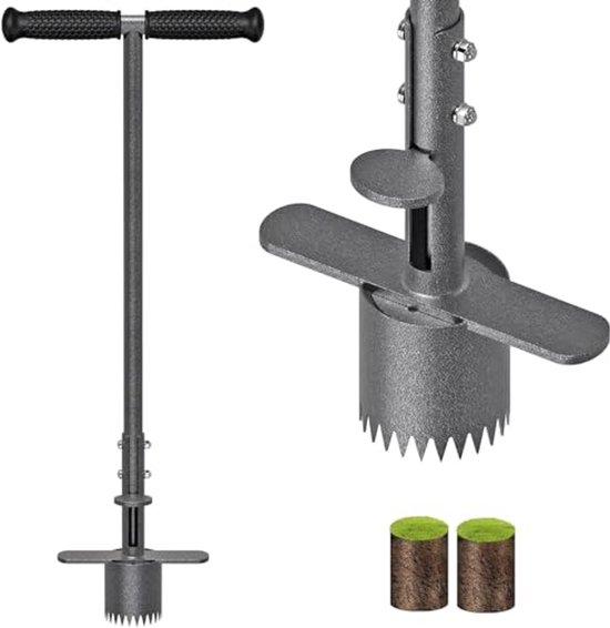 Bollenplanter met lange steel en scherpe vertanding - 80 cm, ideaal voor het planten van bloemen in gazon