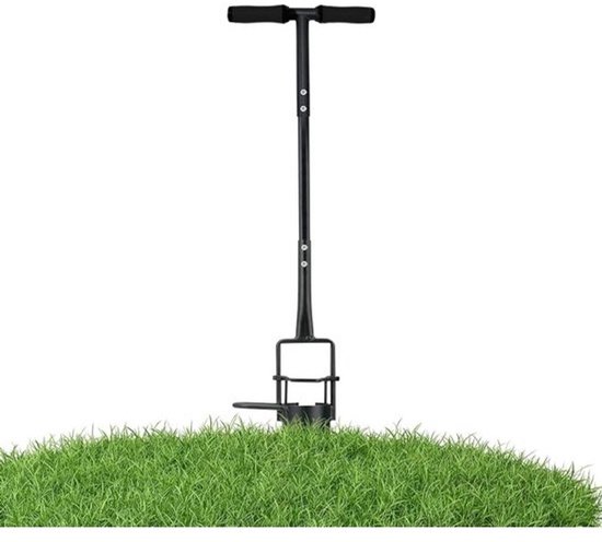 Bollenplanter Tuin - Plantgereedschap voor gazon - Bloembollen poten - Ergonomische grip - 44 x 21.8 cm - Zwart