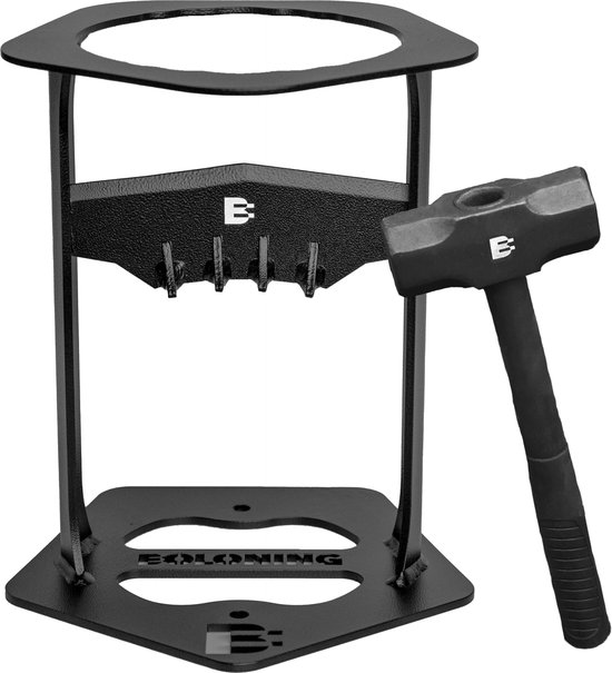 Boloning® Houtklover met Hamer- Houtsplijter - Gietijzer - Houtklover voor aanmaakhout - Houtkliever - Hout klover - Houtklover muur - Kloofmachine - Kloofwig - Splijtwig - Houtklover manueel van Merkloos	