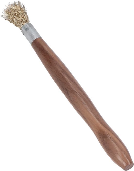 Bonsai Brush, Steel Wire Brush Wooden Handle Professional Bonsai Patio Lawn Garden Cleaning Tool for Potted Plants