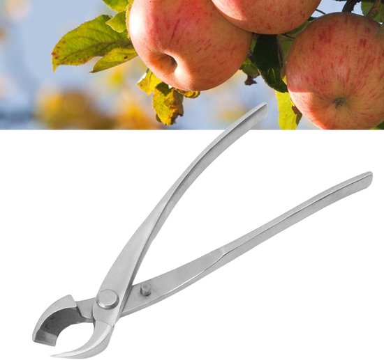 Bonsai concave branch cutter - fork cutting tool with chrome alloy round diagonal scissors - pliers for chamfer - silver chrome garden bonsai leaf cutter van Merkloos	