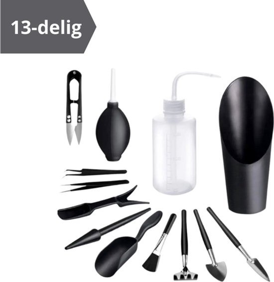 Bonsai Gereedschap Set – 13-delig – Bonsai Schaar – Bonsai Starters Kit – Tuingereedschap – Mini Tuingereedschap – Kamerplanten – Zwart van Easy Basics