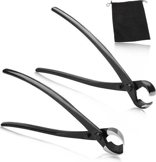 Bonsai gereedschap set - concave schaar en bal knop schaar - Beginners Bonsai boom set met levende bonsai draad en pot - Takkenschaar en boomschaar van Relaxdays