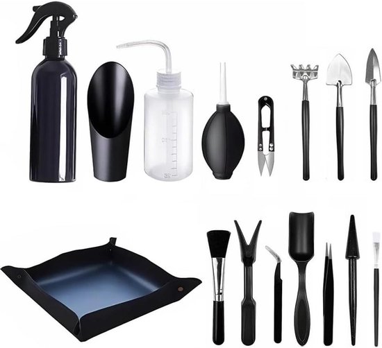 Bonsai gereedschap set - Mini tuin tools - Bonsai verzorging - 16 delig compleet - Met opbergtas - Diverse kleuren