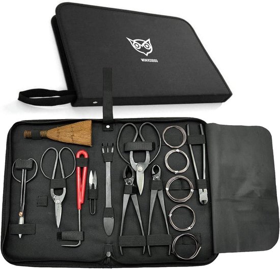 Bonsai Gereedschap Set - Onderhoudskit Tuin - Bomen Verzorgen - Ergonomisch Design - 16 Delig - Metaal