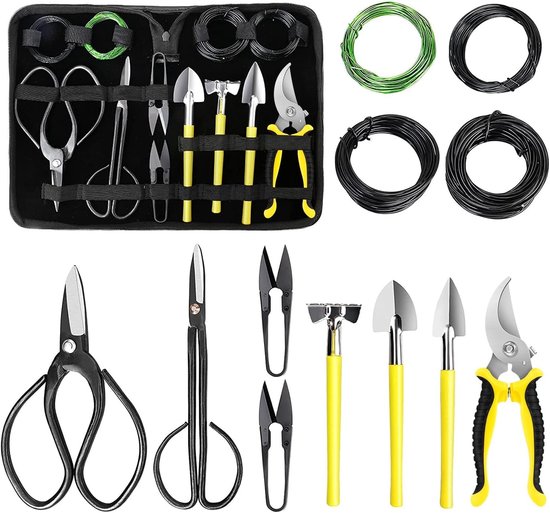Bonsai Gereedschap Set - Tuinieren Tools - Planten Vormgeven - 13 Delige Set - 28 x 18 x 4.5 cm van Merkloos	