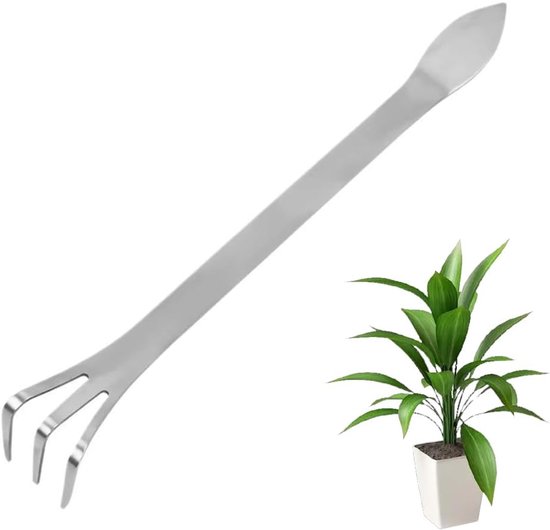 Bonsai-gereedschapsset met schep en hark + wortelspuit van roestvrij